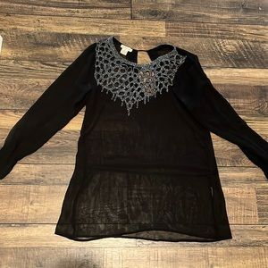 Black swim coverup dress with sequin detail